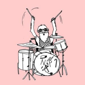 cartoon old man playing drums nannas and poppas