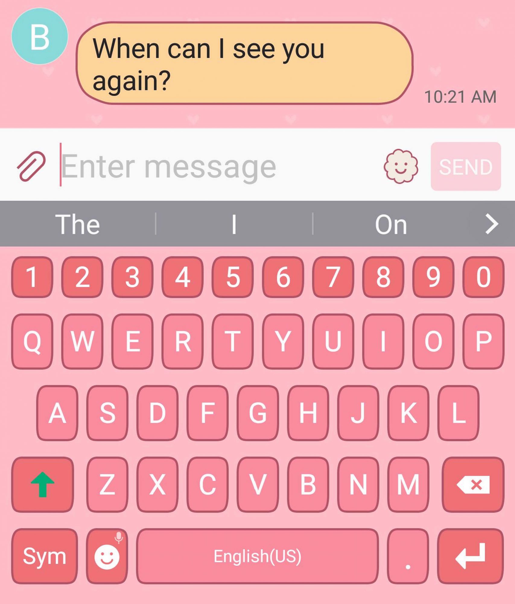 pink cell phone keyboard